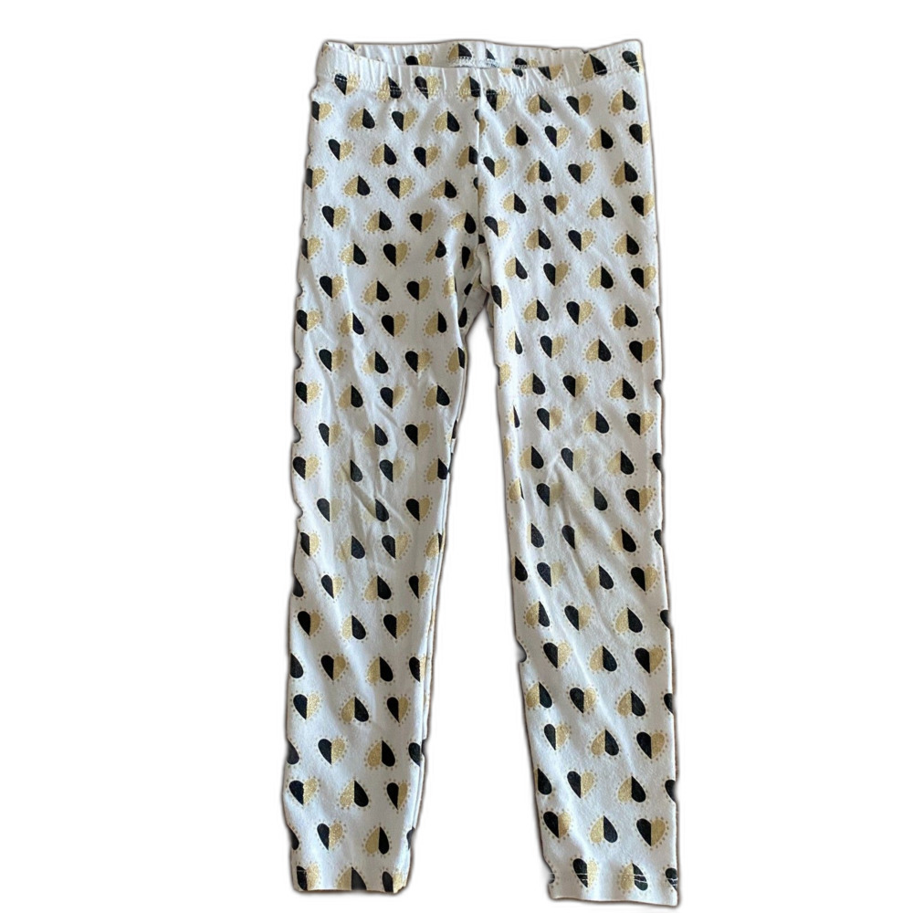 Cat & Jack Black & Gold Heart Print Leggings Girls' 4T